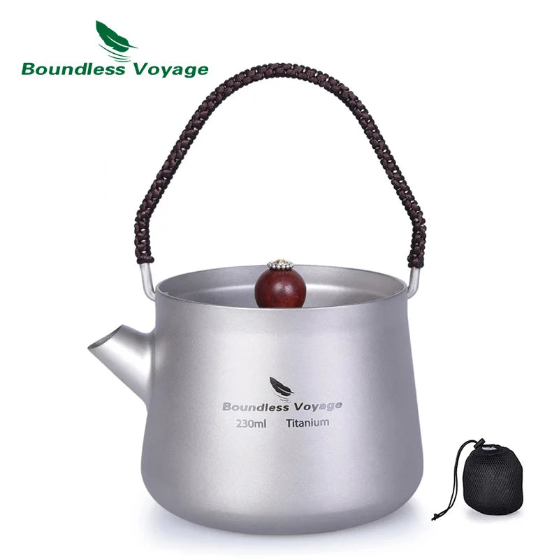Boundless Voyage Tea Pot Cup Chinese Titanium Kung Fu Tea Set Camping Portable