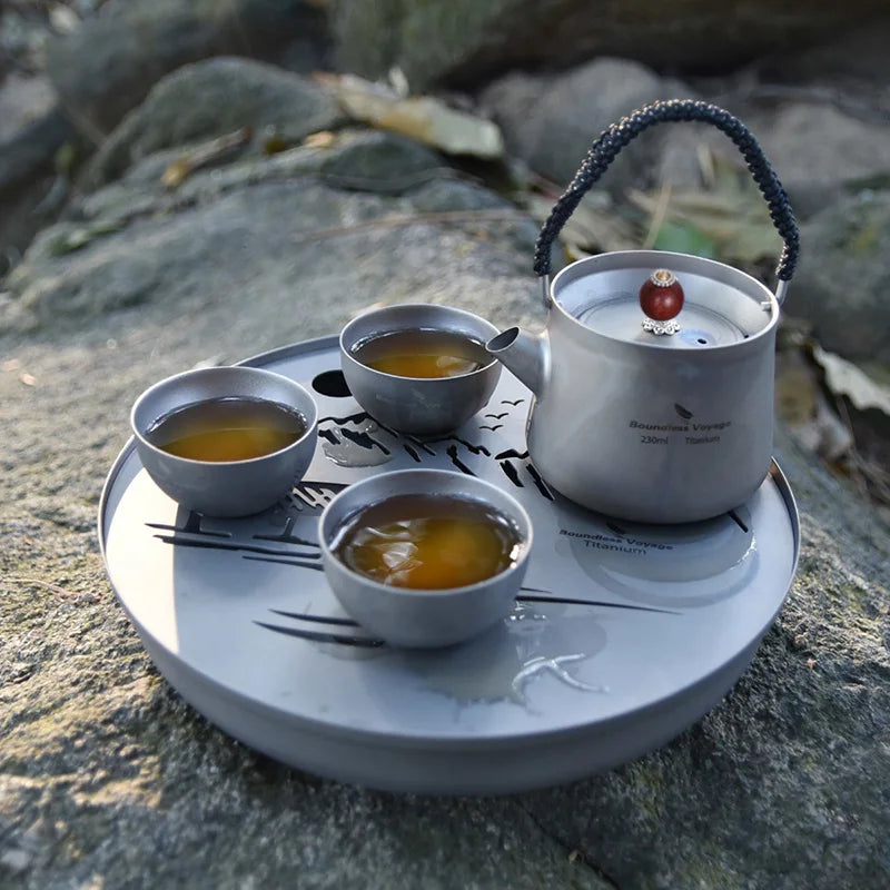 Boundless Voyage Tea Pot Cup Chinese Titanium Kung Fu Tea Set Camping Portable