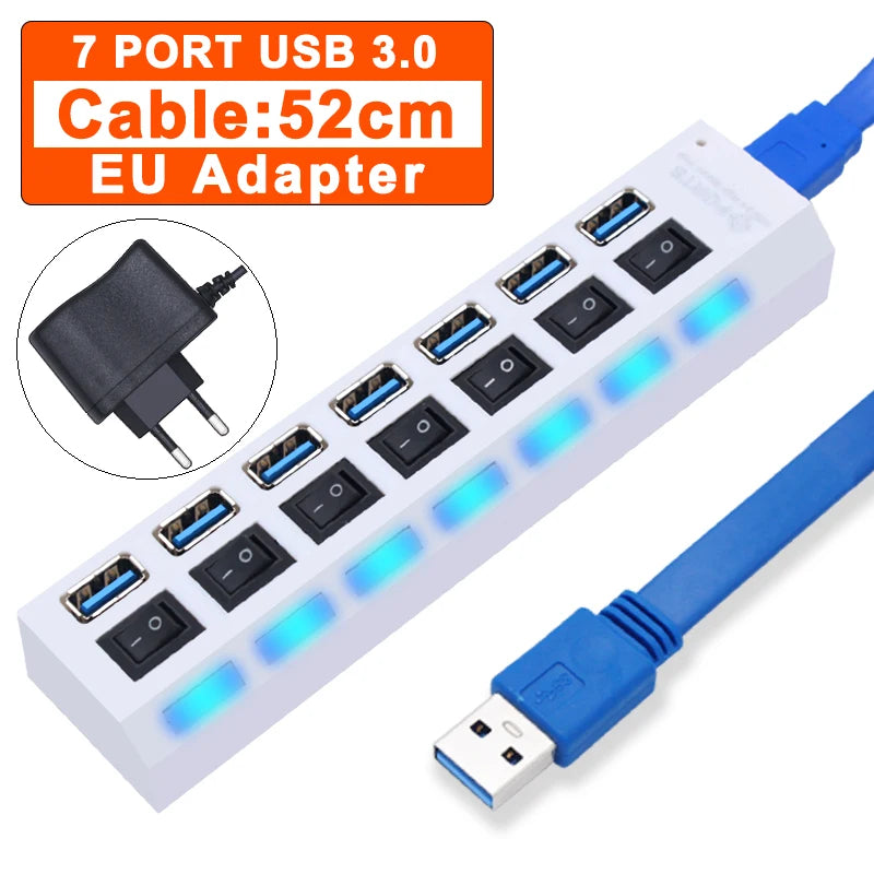 USB Hub 3.0 Hub USB 3 USB 2.0 Multi USB Splitter Stroomadapter 4 7 Poorten Meerdere