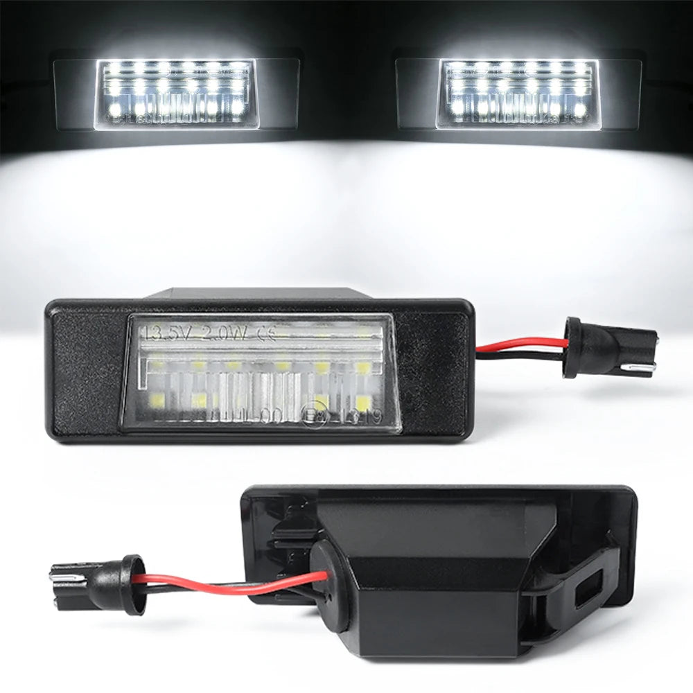 2Pcs LED License Number Plate Light Lamps For Nissan Juke F15 Micra K12 March