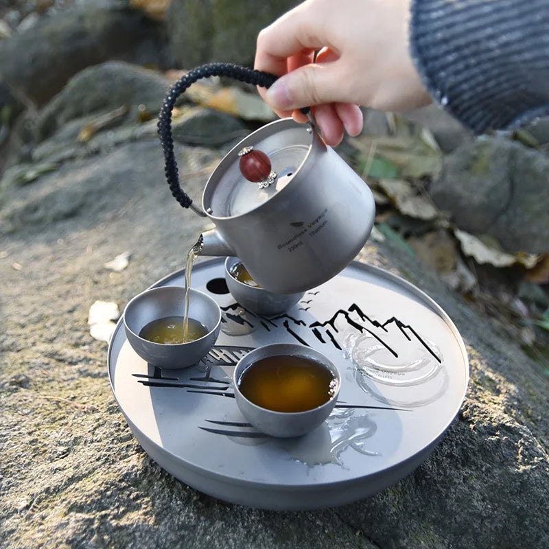Boundless Voyage Tea Pot Cup Chinese Titanium Kung Fu Tea Set Camping Portable