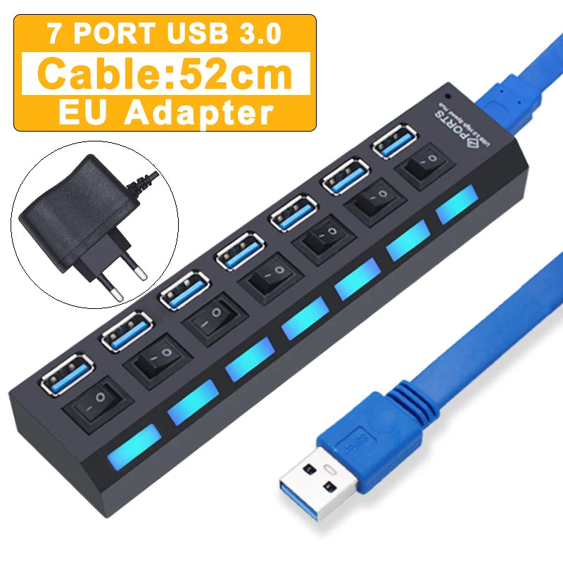 USB Hub 3.0 Hub USB 3 USB 2.0 Multi USB Splitter Stroomadapter 4 7 Poorten Meerdere