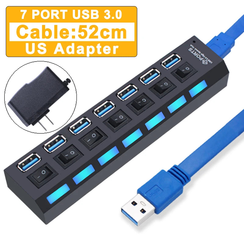 USB Hub 3.0 Hub USB 3 USB 2.0 Multi USB Splitter Stroomadapter 4 7 Poorten Meerdere
