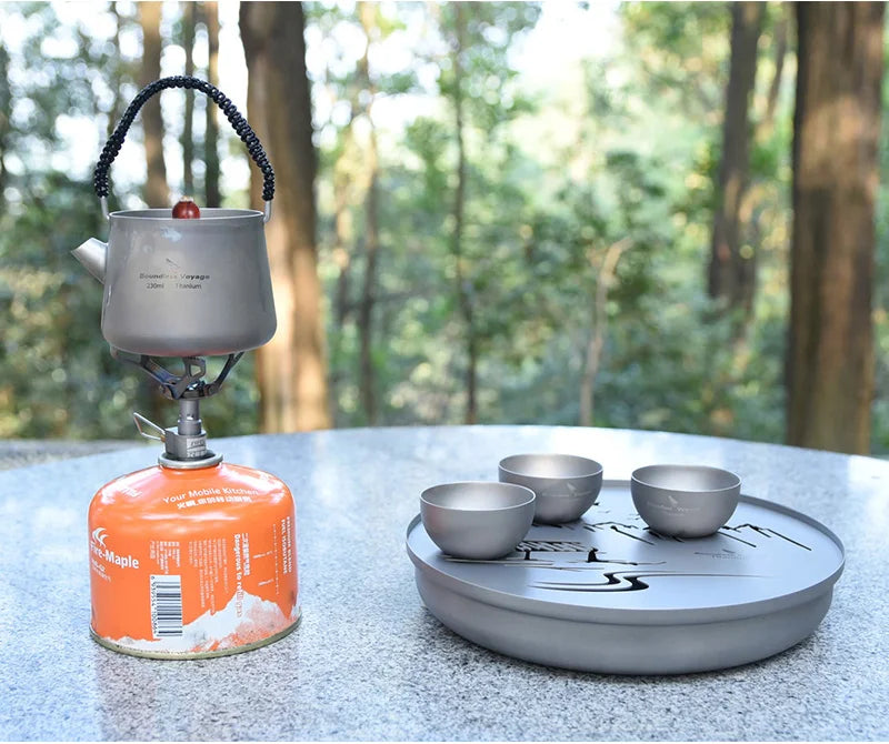Boundless Voyage Tea Pot Cup Chinese Titanium Kung Fu Tea Set Camping Portable