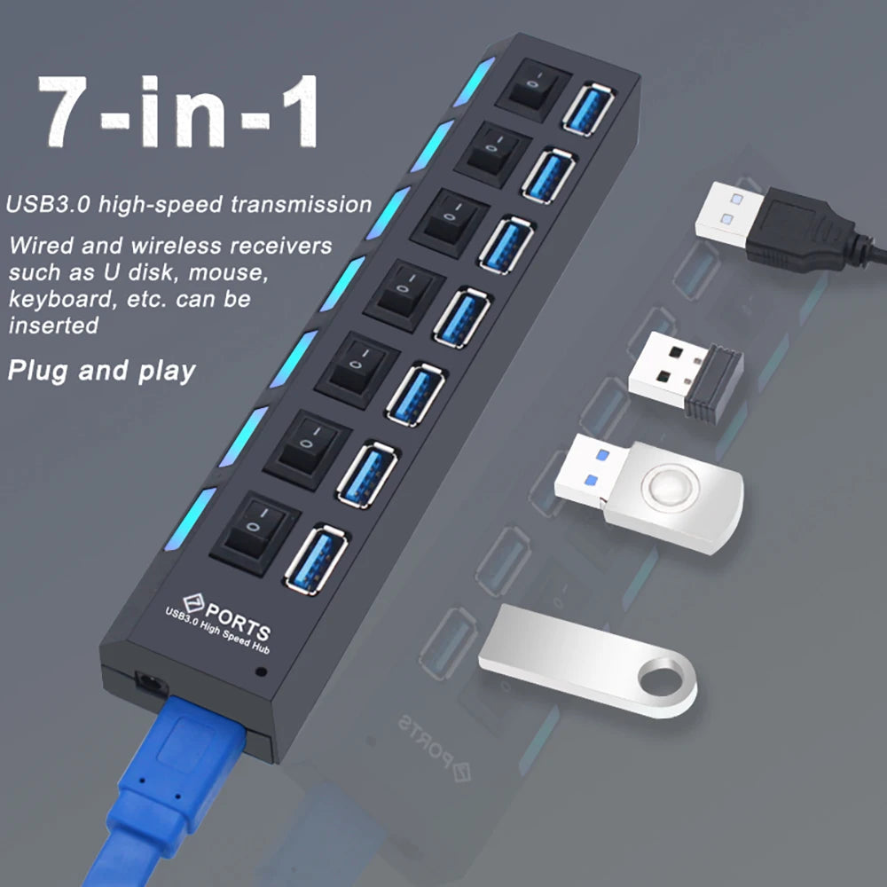 USB Hub 3.0 Hub USB 3 USB 2.0 Multi USB Splitter Stroomadapter 4 7 Poorten Meerdere