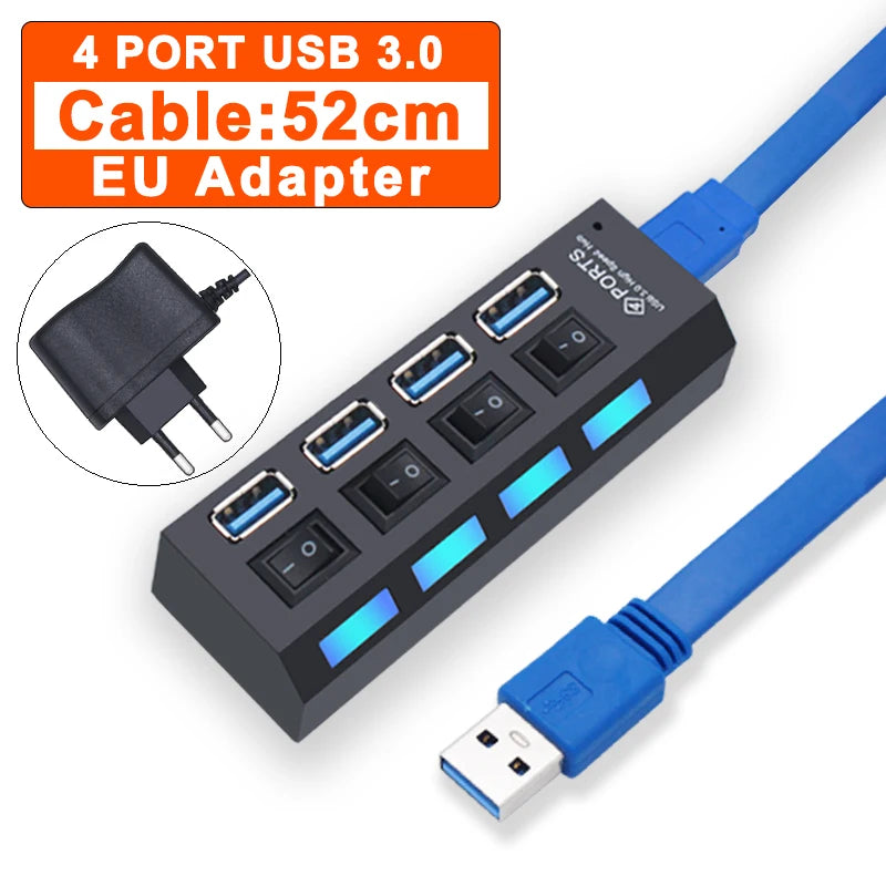 USB Hub 3.0 Hub USB 3 USB 2.0 Multi USB Splitter Stroomadapter 4 7 Poorten Meerdere