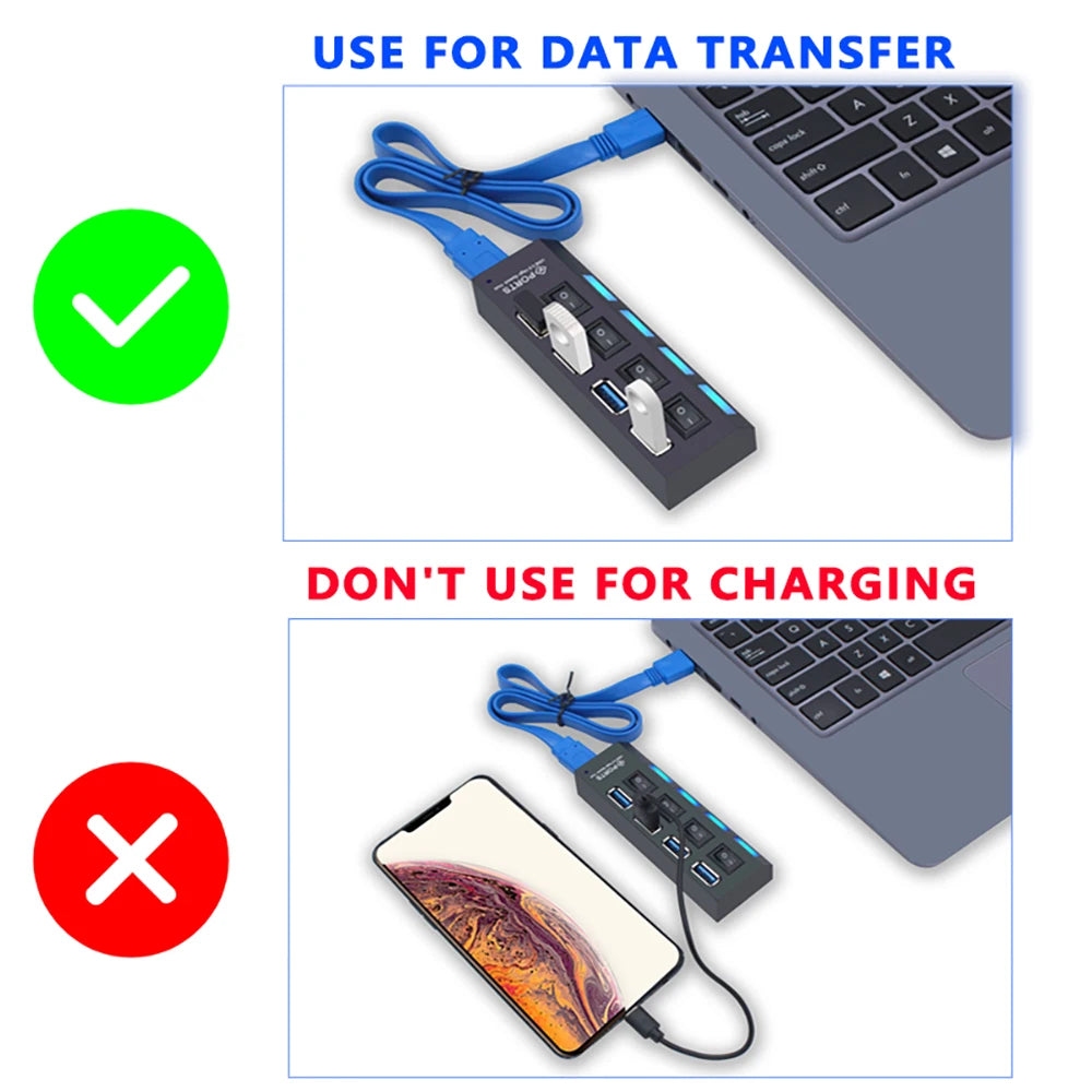 USB Hub 3.0 Hub USB 3 USB 2.0 Multi USB Splitter Stroomadapter 4 7 Poorten Meerdere
