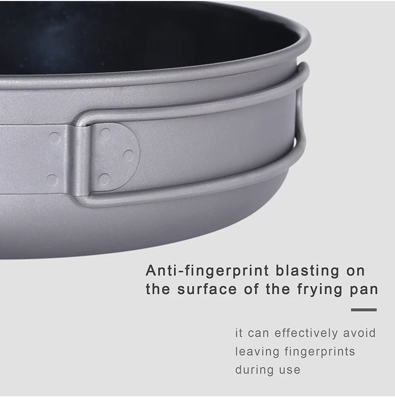 Boundless Voyage Non stick Frying Pan Titanium Skillet Camping Pan Outdoor