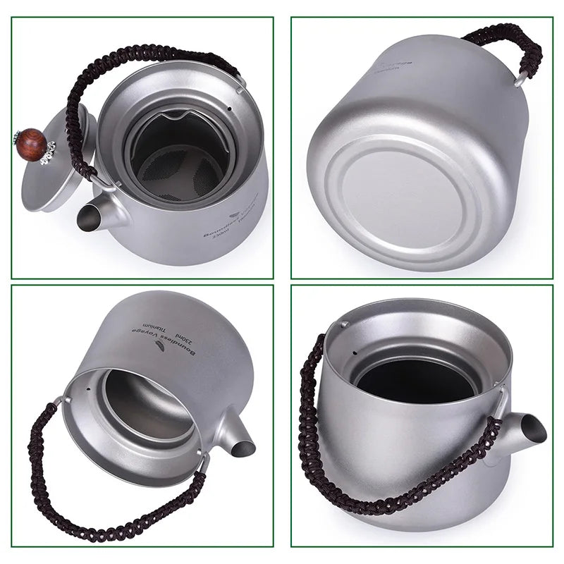 Boundless Voyage Tea Pot Cup Chinese Titanium Kung Fu Tea Set Camping Portable