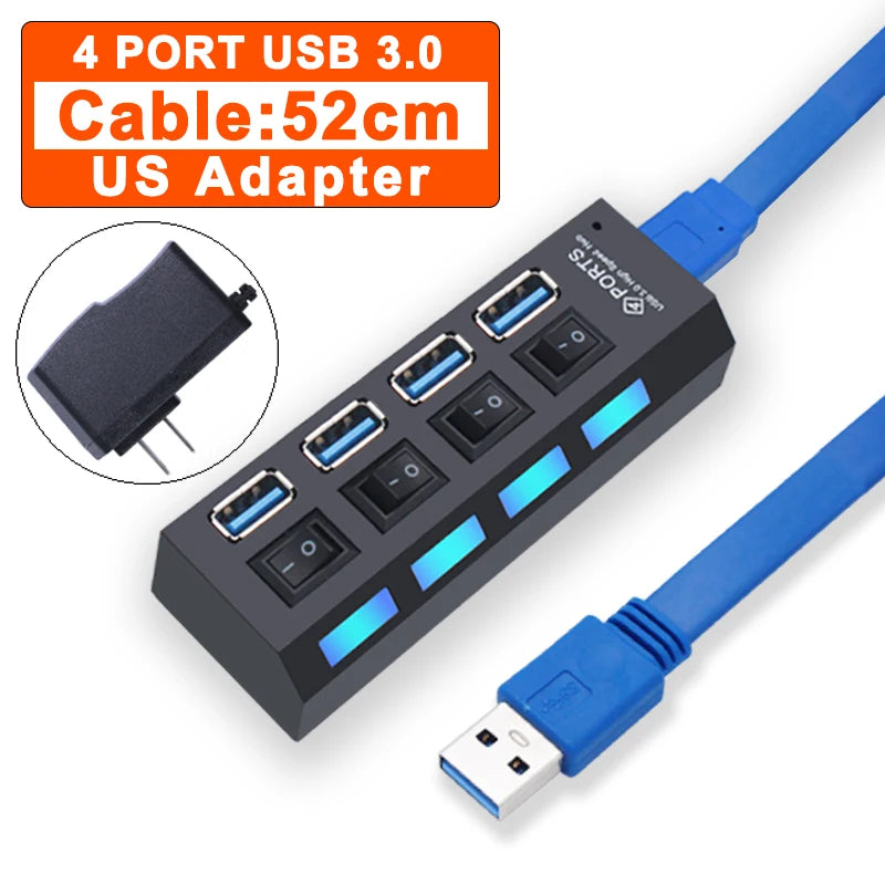 USB Hub 3.0 Hub USB 3 USB 2.0 Multi USB Splitter Stroomadapter 4 7 Poorten Meerdere