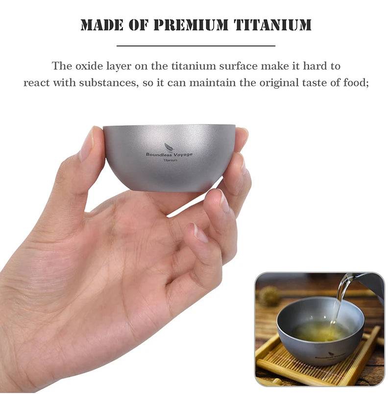 Boundless Voyage Tea Pot Cup Chinese Titanium Kung Fu Tea Set Camping Portable