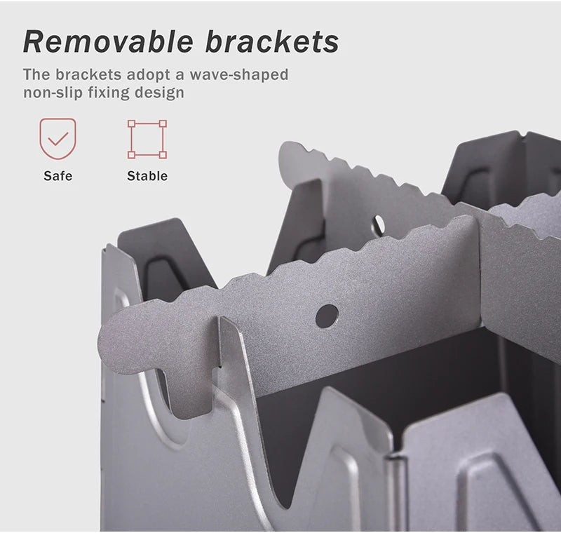 Складная дровяная печь Boundless Voyage Titanium с держателем для котелка, походная горелка