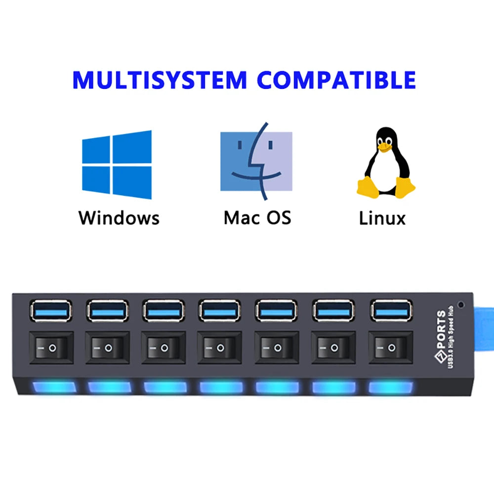 USB Hub 3.0 Hub USB 3 USB 2.0 Multi USB Splitter Stroomadapter 4 7 Poorten Meerdere