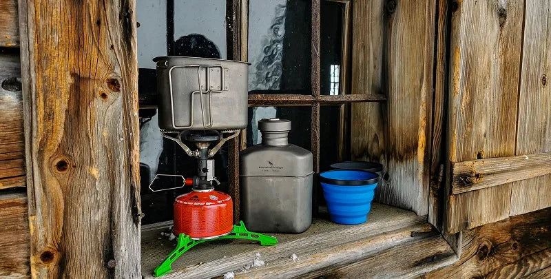 Boundless Voyage Titanium Military Canteen Cups Set Camping Cookware Outdoor