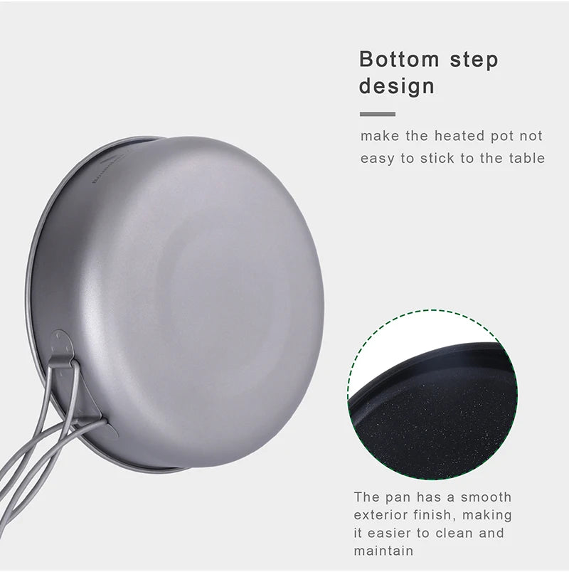 Boundless Voyage Non stick Frying Pan Titanium Skillet Camping Pan Outdoor