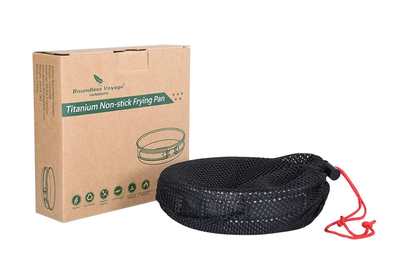 Boundless Voyage Non stick Frying Pan Titanium Skillet Camping Pan Outdoor