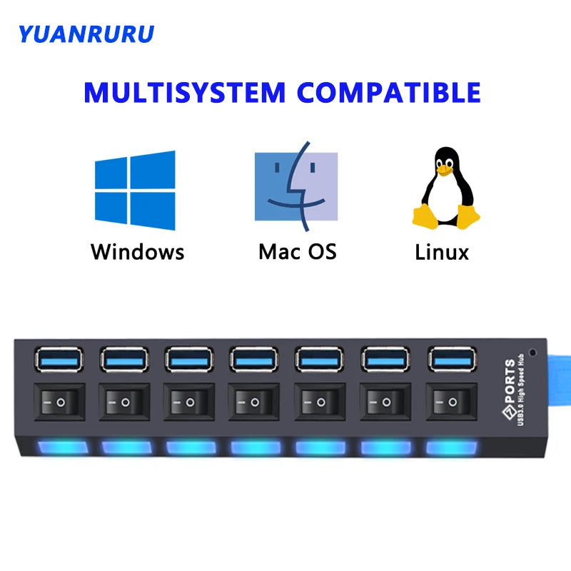 USB Hub 3.0 Hub USB 3 USB 2.0 Multi USB Splitter Stroomadapter 4 7 Poorten Meerdere