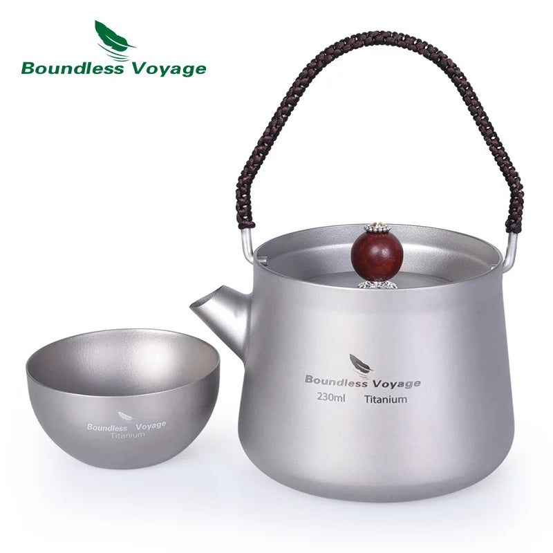 Boundless Voyage Tea Pot Cup Chinese Titanium Kung Fu Tea Set Camping Portable