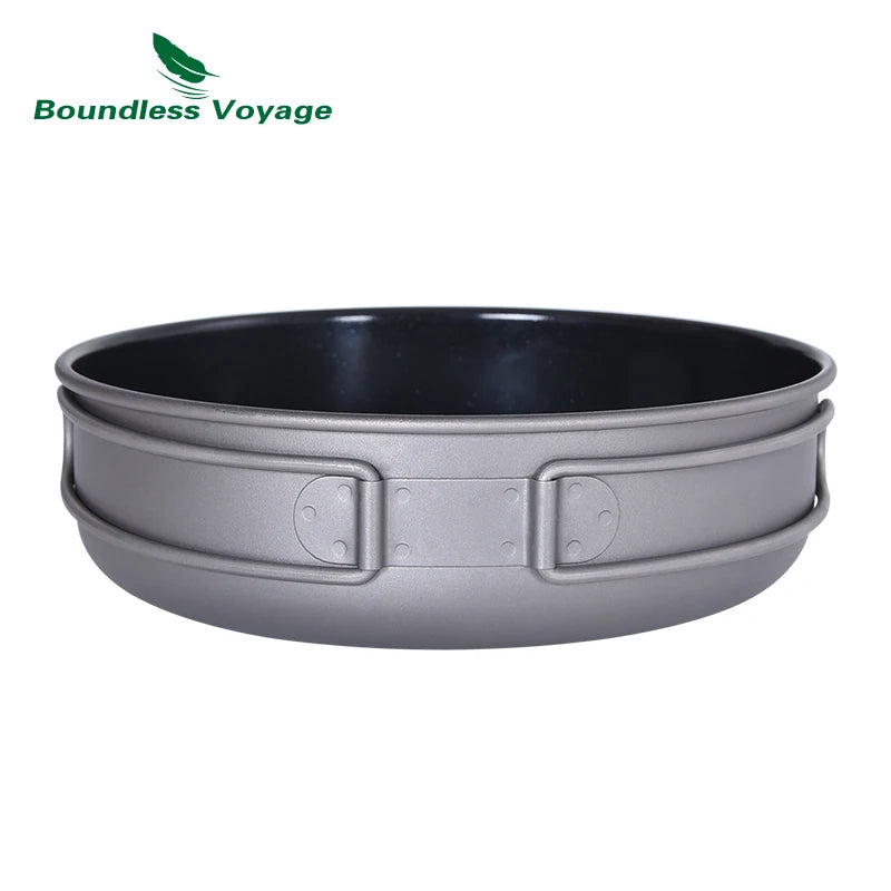 Boundless Voyage Non stick Frying Pan Titanium Skillet Camping Pan Outdoor