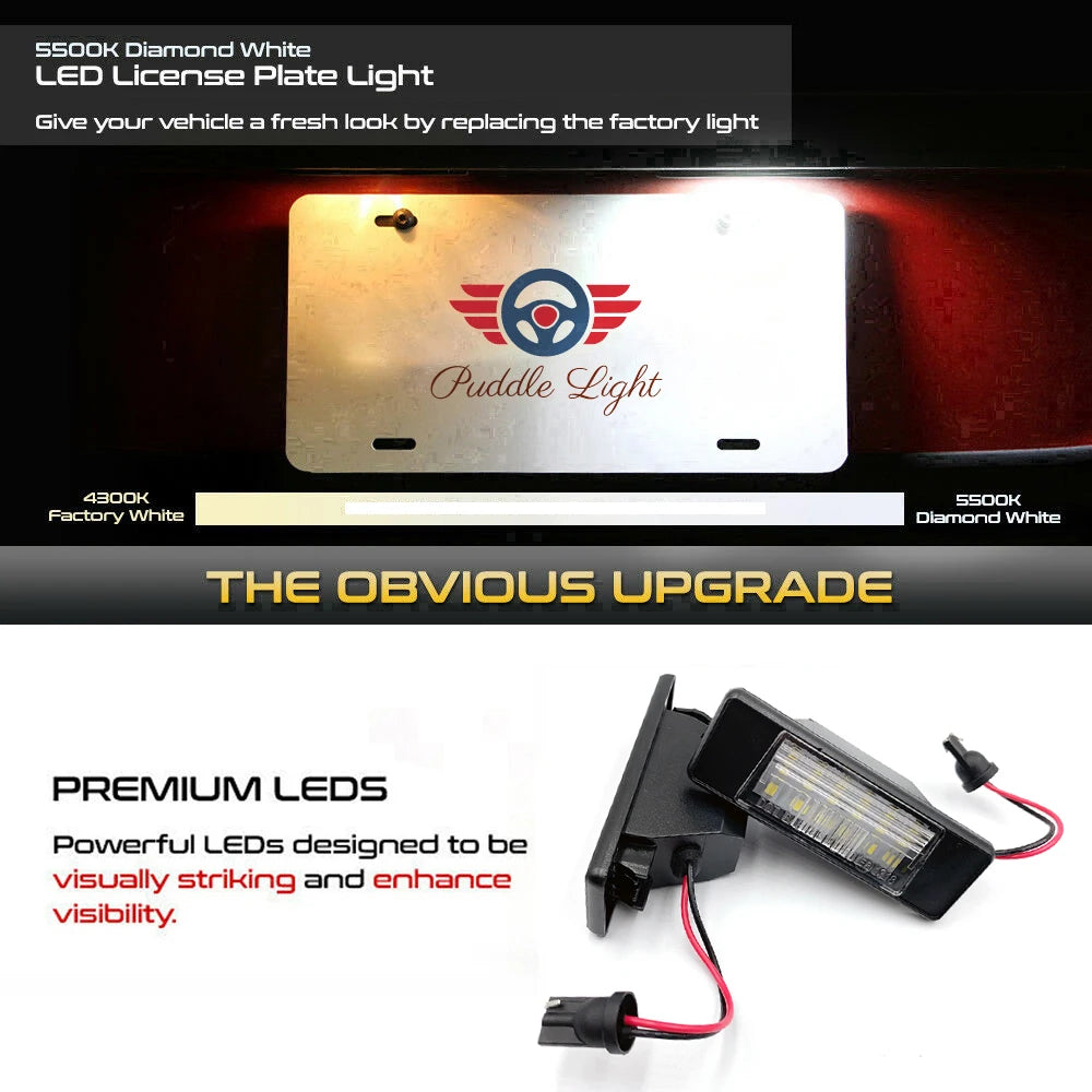 2Pcs LED License Number Plate Light Lamps For Nissan Juke F15 Micra K12 March
