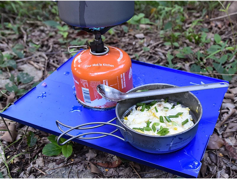 Boundless Voyage Camping Titanium Cup Pan Set Outdoor Cooking Pot Plate Mess Kit