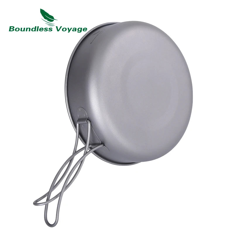 Boundless Voyage Non stick Frying Pan Titanium Skillet Camping Pan Outdoor