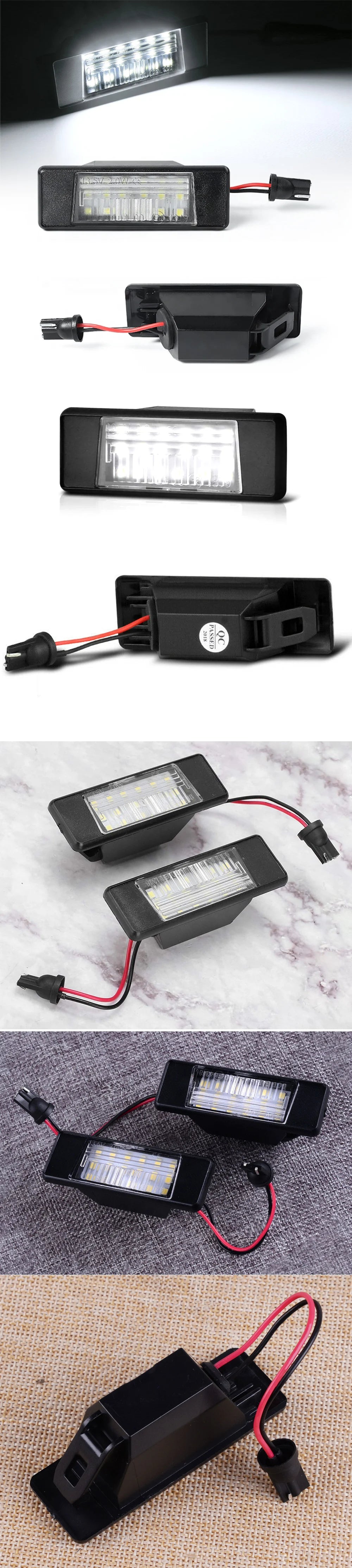2Pcs LED License Number Plate Light Lamps For Nissan Juke F15 Micra K12 March