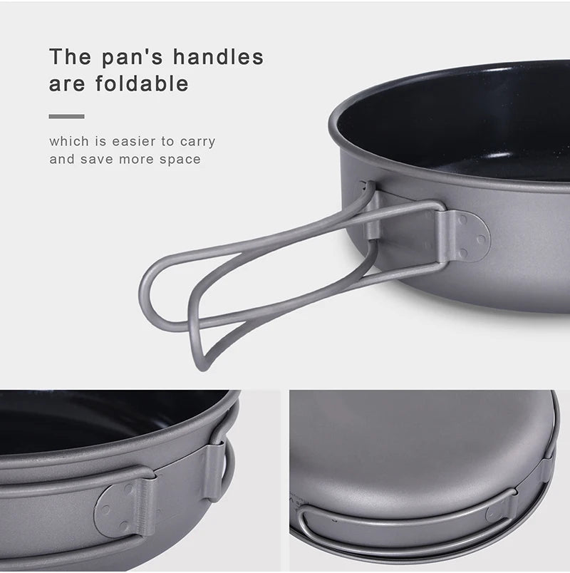 Boundless Voyage Non stick Frying Pan Titanium Skillet Camping Pan Outdoor