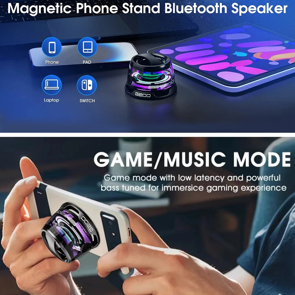 Mini Portable Bluetooth Speaker G200 RGB Color Light Magnetic Speaker Bt5.3