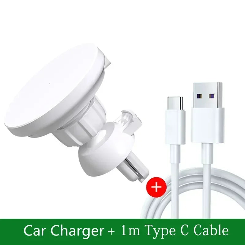 Magnetische auto mobiele telefoonhouder, draadloze oplader voor iPhone 15, 14, 13 en 12