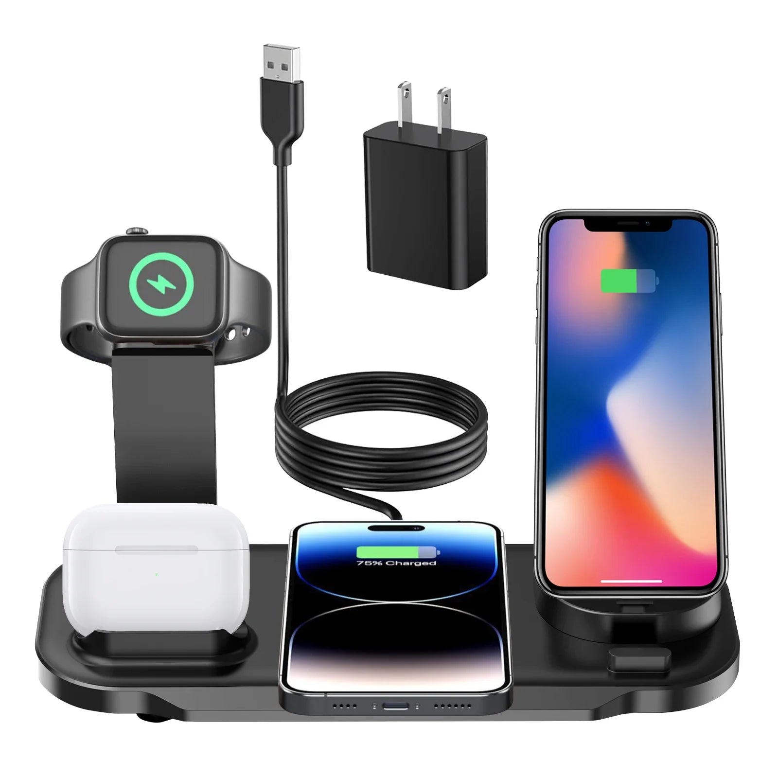 Multifunctionele draadloze opladerstandaard voor Samsung iPhone 16, 15, 14, 13 Pro Max