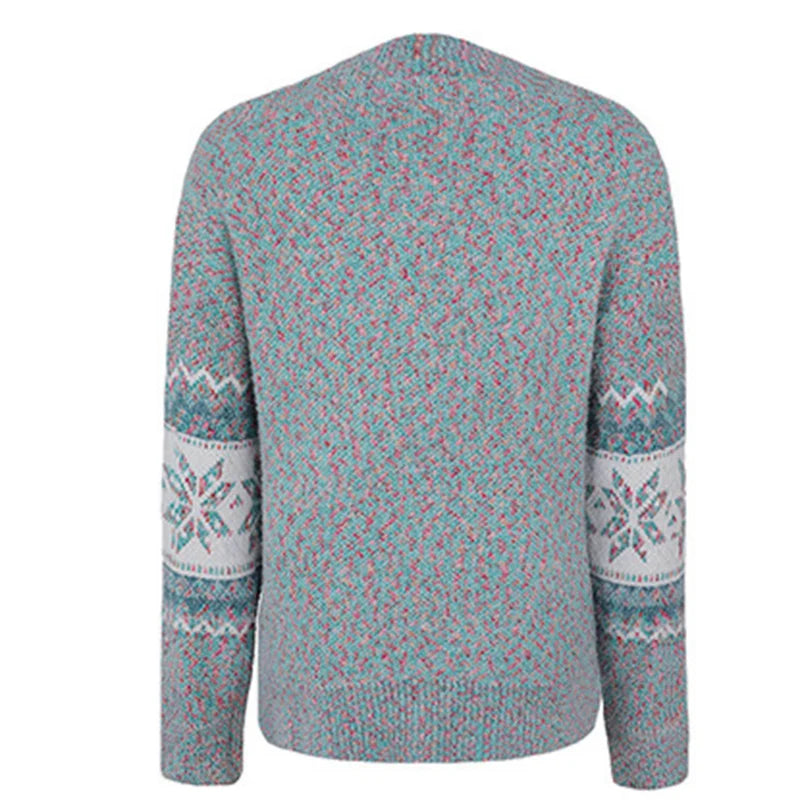 Kerstmixkleur gebreide trui dames met omslagkraag truien dames herfst