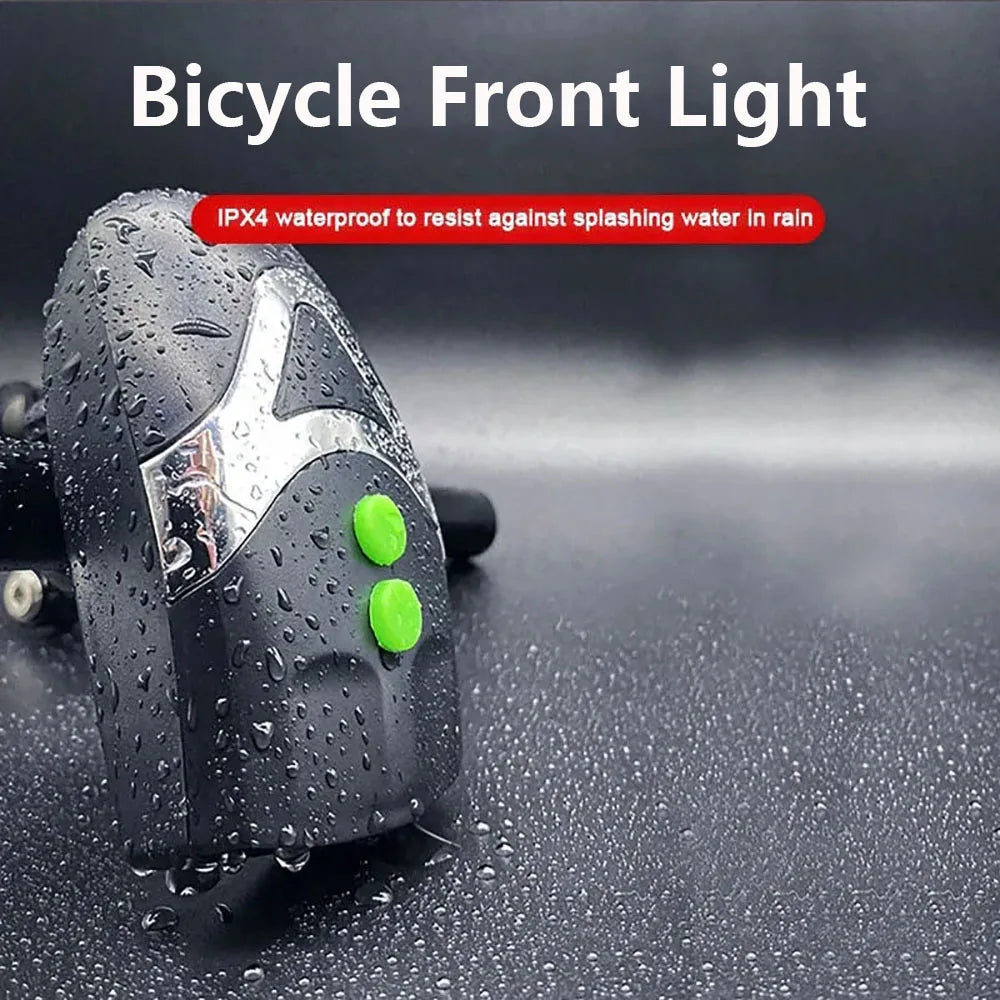 3 LED-fietskoplamp met claxonring, fietsveiligheidskoplampalarm