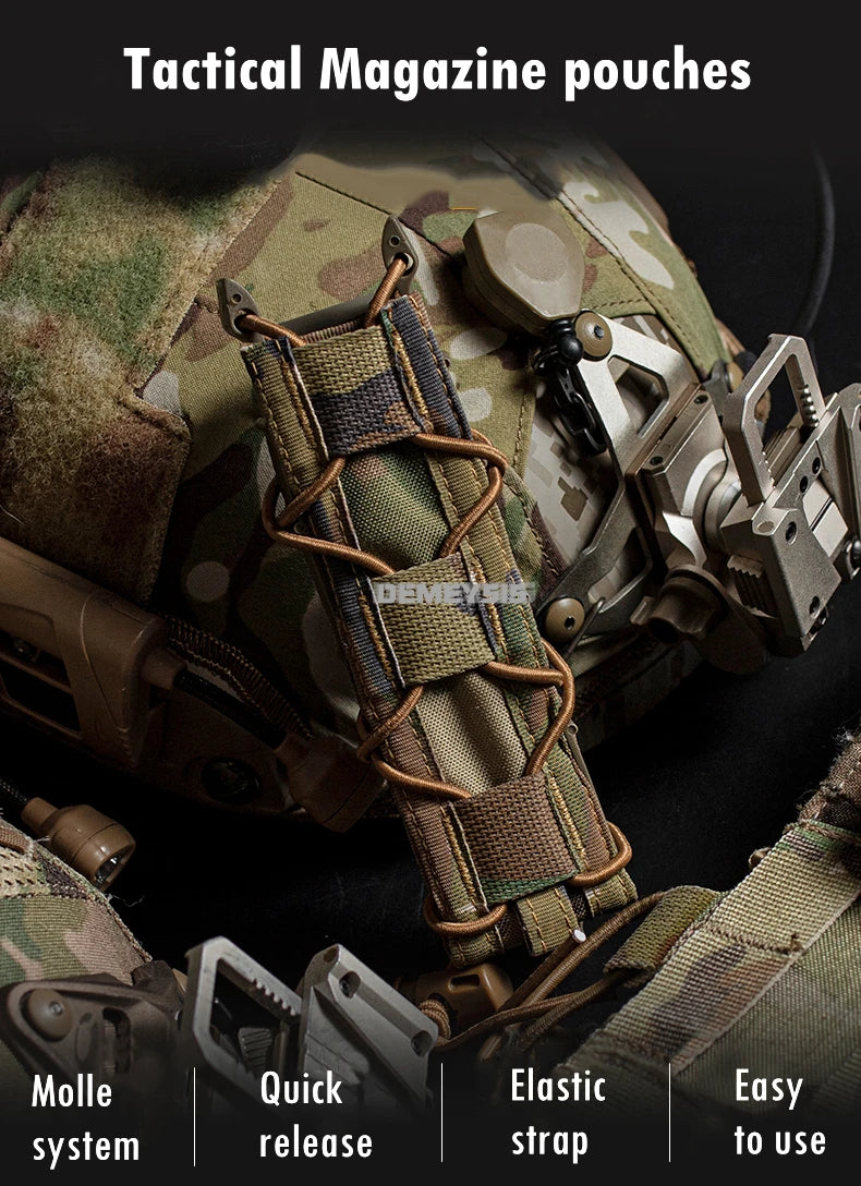 Tactical Pistol Magazine Pouch Fits MP5 MP7 .45 Single Open Top MOLLE 9mm Fast Mag Pouches