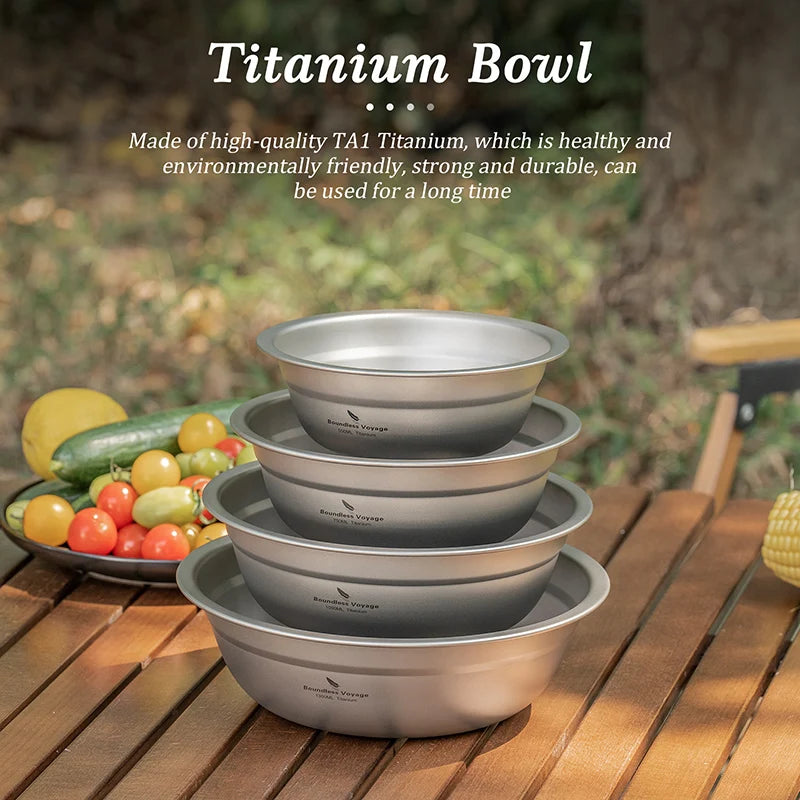 Boundless Voyage Titanium Bowl Rice Soup Salad Serving Bowl Ultralight Outdoor