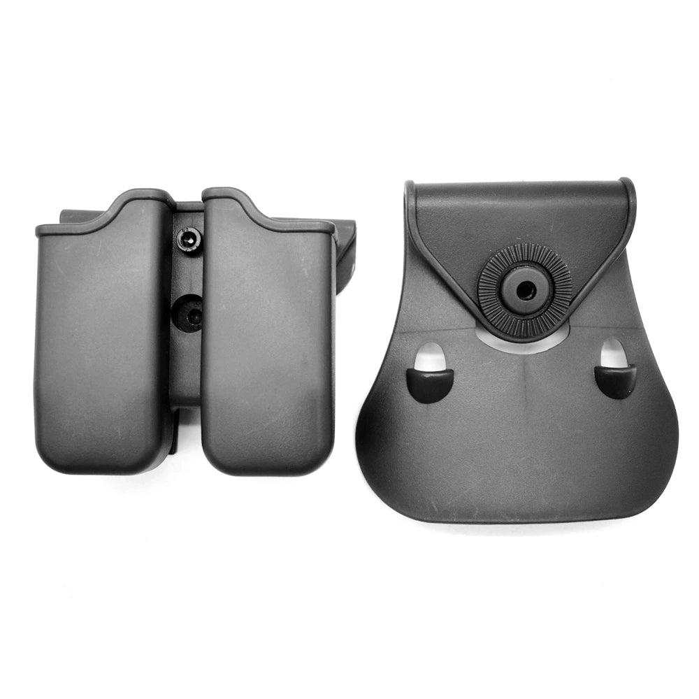 Tactical Double Magazine Holster Universal 9mm .40 Caliber Stack Mag Holder with 1.5 2 Inches Belt