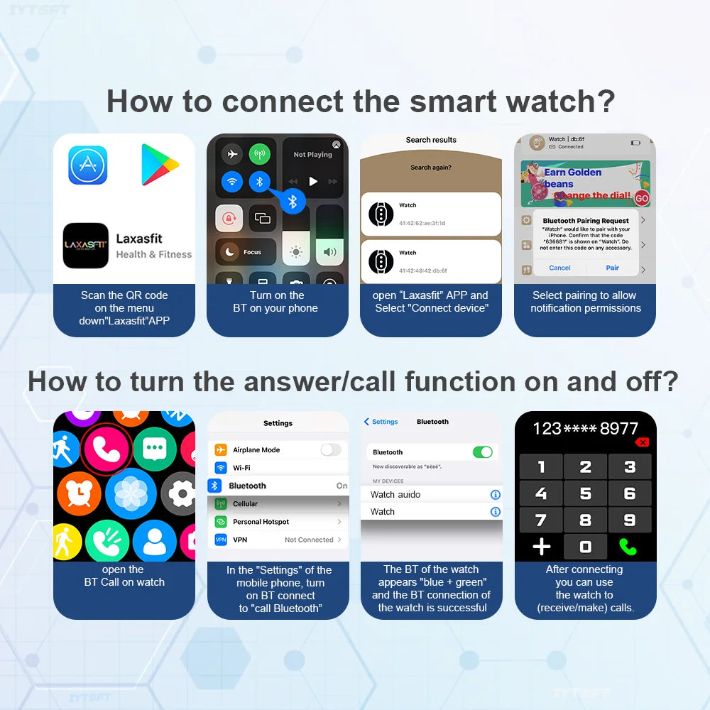 Laxasfit H9 Smart Watch Bellen Oproepen Beantwoorden Oefeningen Tracken Hartslag