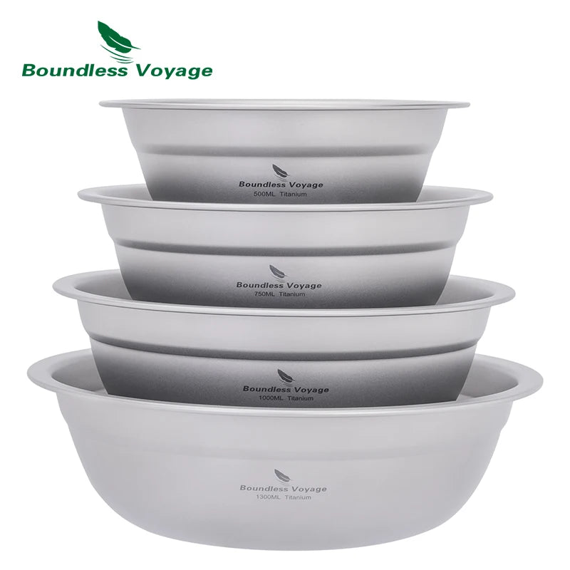 Boundless Voyage Titanium Bowl Rice Soup Salad Serving Bowl Ultralight Outdoor