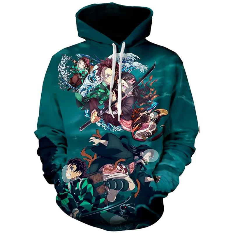 Anime Demon Slayer Kimetsu No Yaiba 3D Hoodies Men Fashion Long Sleeve Sweatshirts Women Casual