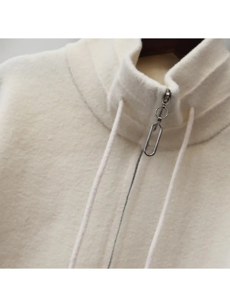 Herfst Winter Casual Losse Alle Maten Rits Gebreide Cardigan Rias Party Rood