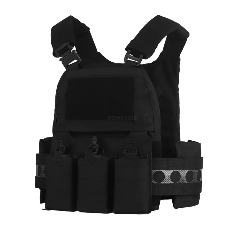 Tactical Vest Airsoft Plate Carrier Military Training Modular Molle System with Triple Magazine