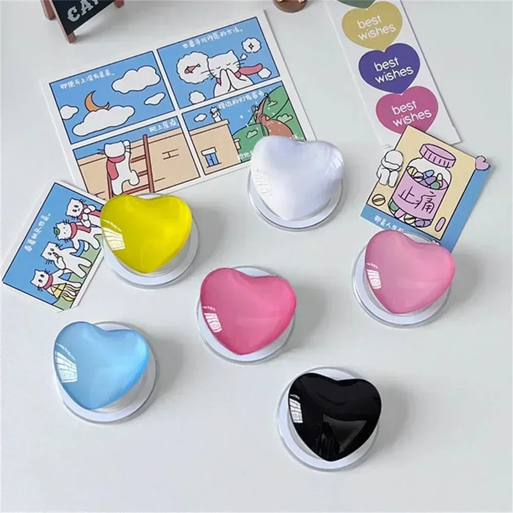 Desktop Magnetic Phone Holder Cute Glass Love Heart Design Cell Phone Support