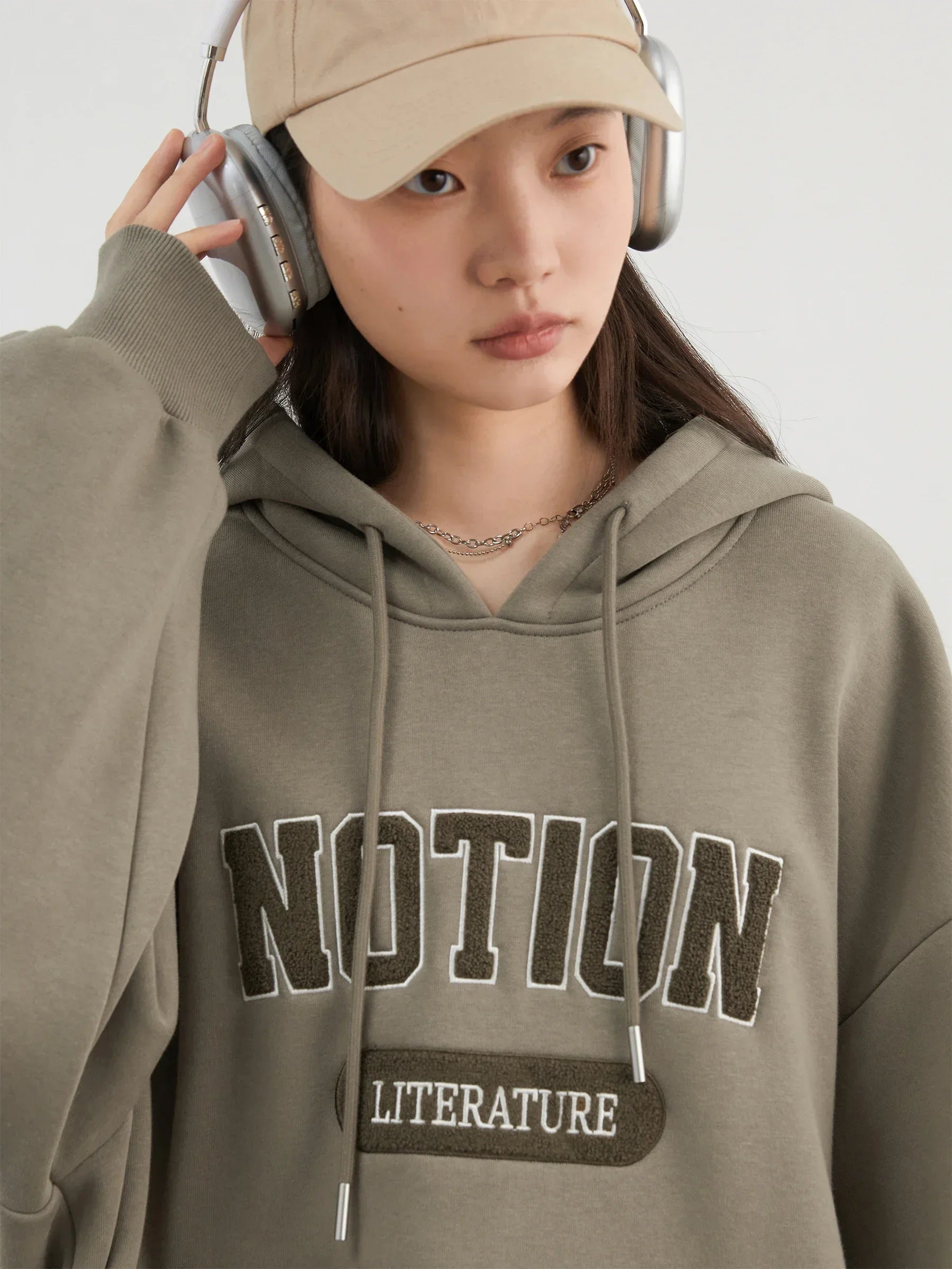Chic VEN Women Sweatshirts Loose Casual Oversized Hooded Letter Patch Hoodie Female Fleece Woman Top