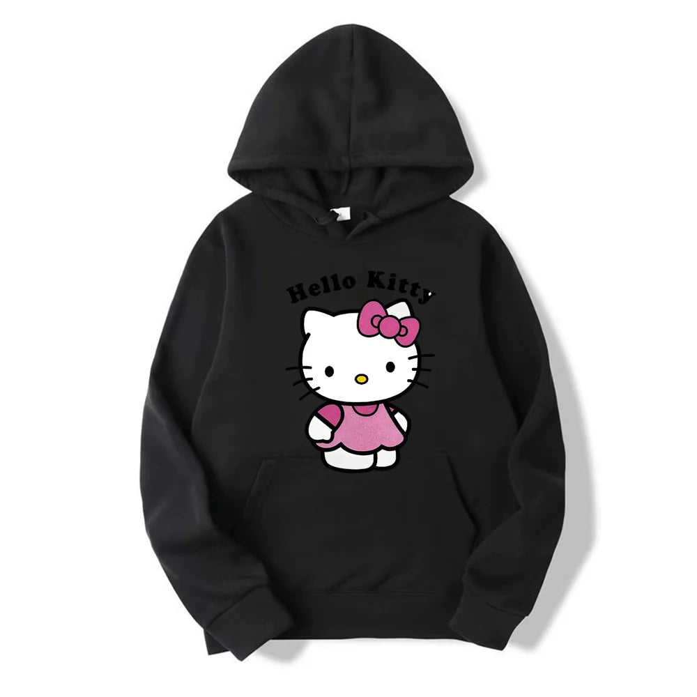 Prachtige Hello Kitty bedrukte hoodies voor dames, warme en comfortabele casual hoodies