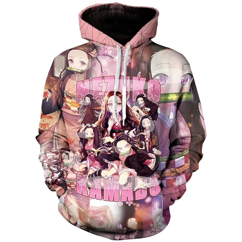 Anime Demon Slayer Kimetsu No Yaiba 3D Hoodies Men Fashion Long Sleeve Sweatshirts Women Casual
