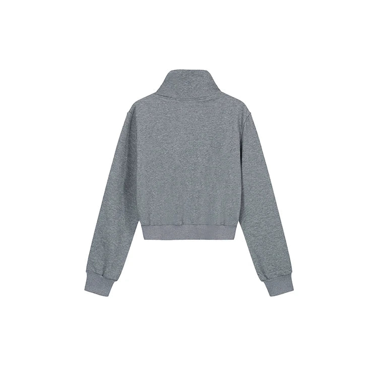 Coltruien voor dames, effen ritsontwerp, chique Koreaanse stijl, eenvoudig