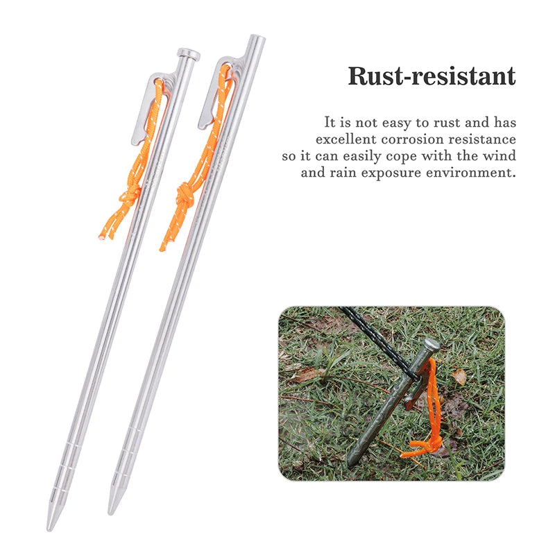 Boundless Voyage Titanium Alloy Tent Pegs Heavy Duty Nails Camping Stakes Hard