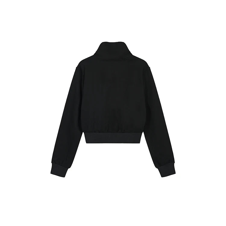 Coltruien voor dames, effen ritsontwerp, chique Koreaanse stijl, eenvoudig