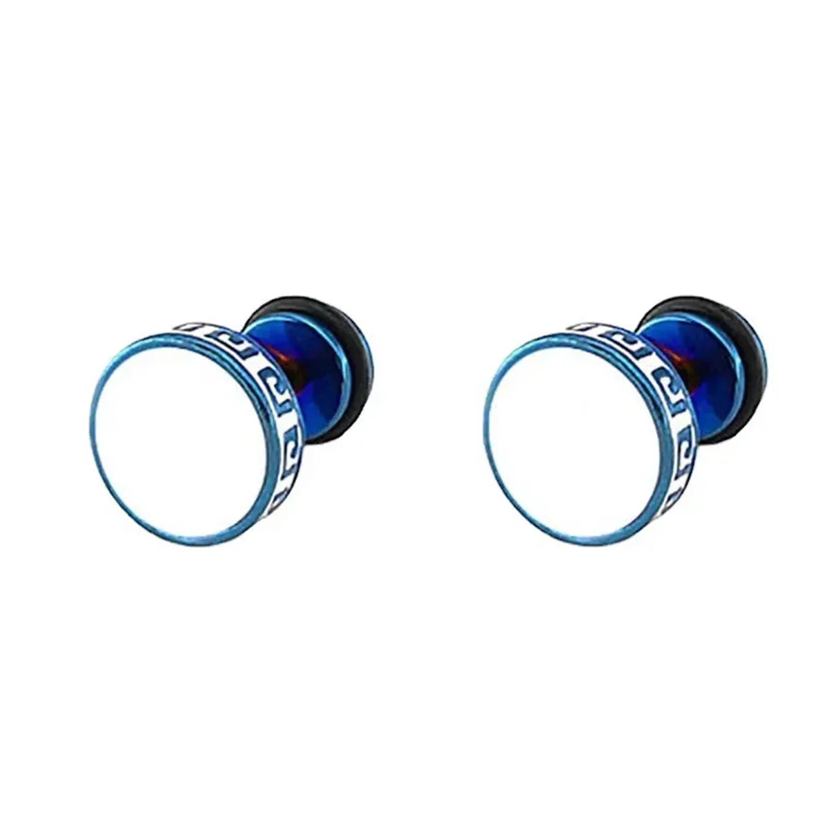 2pcs 316l Stainless Steel Vintage Flat Back Stud Earrings for Men Women