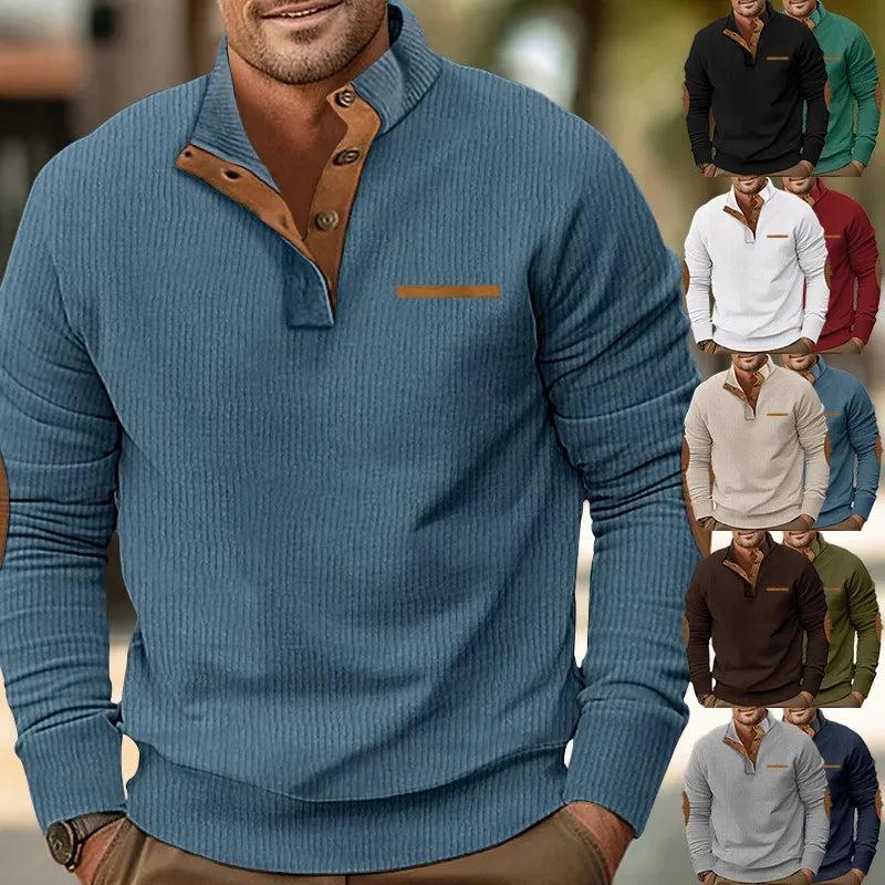 Casual Outdoor Men s Jacket Spring Autumn Corduroy Long Sleeve Stand Collar Sweatshirt Comfortable